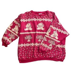 Vintage Teddy Bear Graphic Sweatshirt – Cottagecore Kitsch - Graphic crew neck